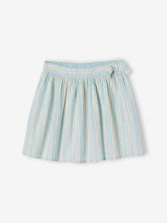 Faldas-Niña-Faldas-Falda a rayas con hilo brillante de lino y algodón para niña