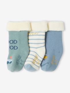 -Pack de 3 pares de calcetines Avión y Tren para bebé niño