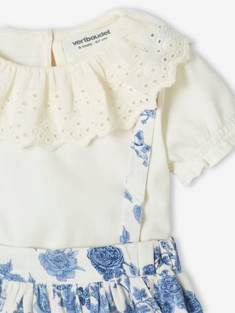 Conjunto de fiesta para bebé: falda y camiseta crudo 