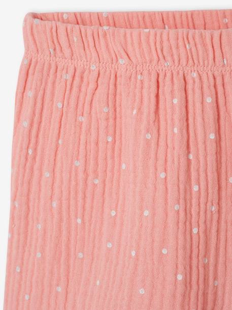 Pijama con short «flamenco rosa» de gasa 100% algodón para niña rosa 