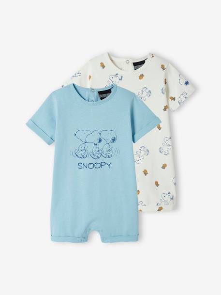 Pijamas y bodies bebé-Bebé-Lote de 2 monos short para bebé Snoopy Peanuts®