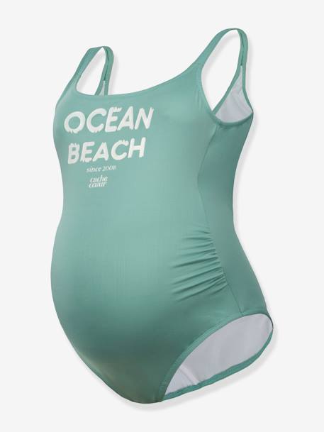 Bañador para embarazo Ocean Beach CACHE COEUR blanco+verde 