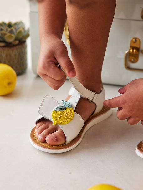 Sandalias de piel para niña de la colección de maternidad blanco 