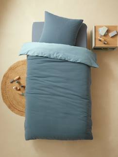 Textil Hogar y Decoración-Ropa de cama niños-Conjunto infantil de dos colores: funda nórdica + funda de almohada de gasa de algodón