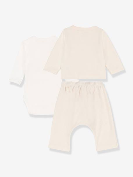 Conjunto de 3 prendas para recién nacido PETIT BATEAU beige 