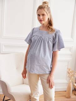 Ropa Premamá-Blusas y camisas embarazo-Blusa de embarazo a cuadros vichy
