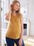 Camiseta de lino y algodón con cuello de pico para embarazo azafrán 