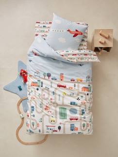 Ideas de Decoración - El nidito de 3-6 años-Conjunto de funda nórdica + funda de almohada infantil AUTO-CITY