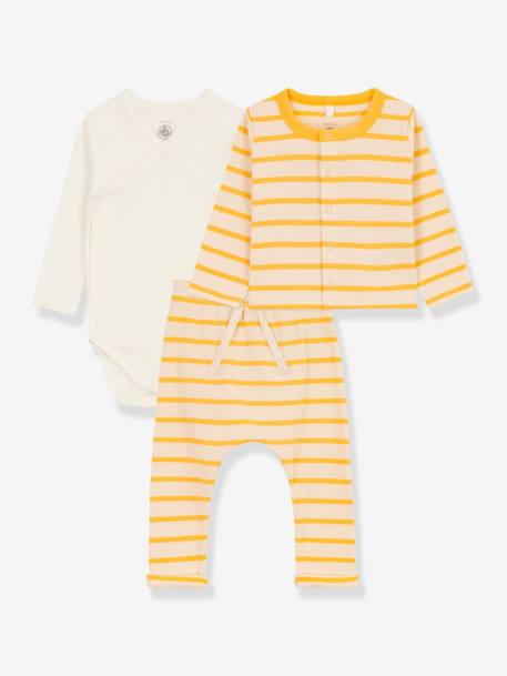 Bebé-Conjuntos-Conjunto de 3 prendas de algodón orgánico para recién nacido PETIT BATEAU