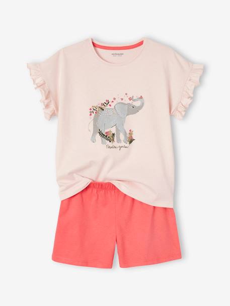 Pack de 2 pijamas con short «Wild» para niña - Basics rosa 