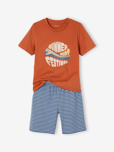 Pack de 2 pijamas con short «Summer Surf» para niño azul jeans 