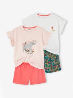 Ecorresponsables-Niña-Pijamas-Pack de 2 pijamas con short «Wild» para niña - Basics