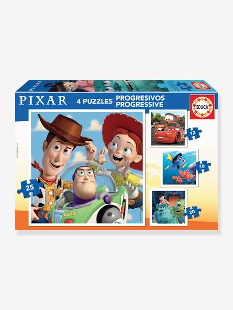 4 Puzzles progresivos de Pixar - 12/25 - EDUCA multicolor 