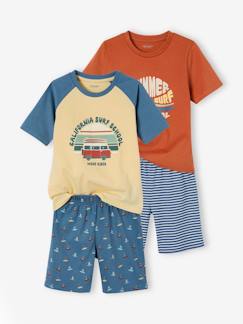 Pijamas y bodies bebé-Niño-Pijamas -Pack de 2 pijamas con short «Summer Surf» para niño