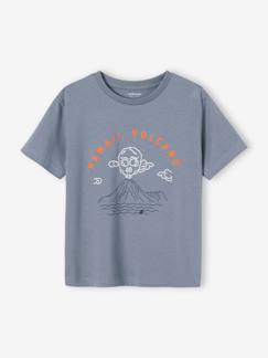 Camiseta con motivo de paisaje y detalles de tinta con relieve para niño