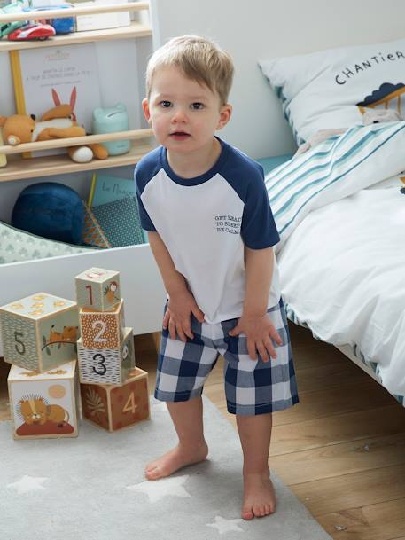 Pijama con short con estampado para niño azul océano 