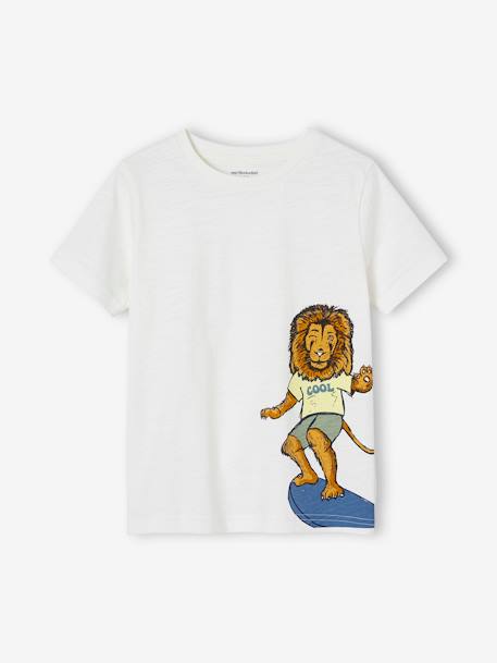 Camiseta con animal divertido para niño arcilla+blanco+crudo 