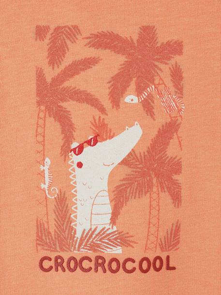 Camiseta de manga corta «cocodrilo» para bebé naranja 