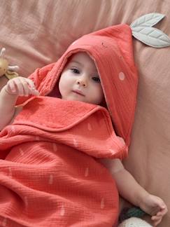 Capa de baño con capucha bordado animales bebé blanco - Vertbaudet