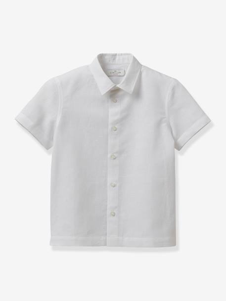 Camisa de lino y algodón para niño - Cyrillus blanco 
