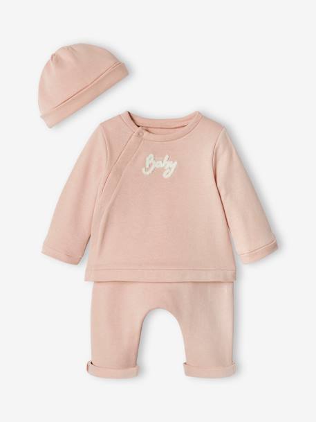 Preparar la llegada del bebé - Homewear Futura mamá-Bebé-Conjunto bebé de 3 prendas de felpa, recién nacido