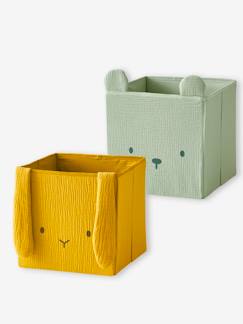 Habitación y Organización-Almacenaje-Pack de 2 caja de animales de gasa de algodón