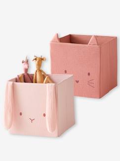 Habitación y Organización-Almacenaje-Cajas, cestas y cajones de almacenaje-Pack de 2 caja de animales de gasa de algodón