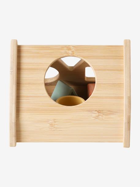 Triángulo de piezas para encajar de madera y silicona beige 