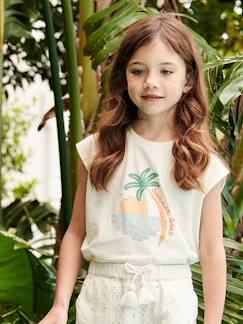 camisetas-Niña-Camisetas-Camiseta con motivo de verano y mangas hasta los hombros para niña
