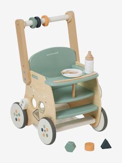 Ecorresponsables-Juguetes- Primera edad-Balancines, andadores, correpasillos y cochecitos-Carrito andador con silla para muñeca de madera FSC®
