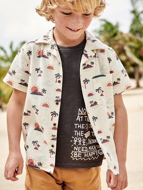 Camiseta con motivo de texto «surf» para niño gris 