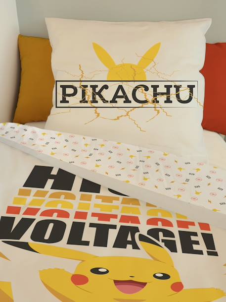 Conjunto infantil: funda nórdica + funda de almohada Pokémon® High Voltage blanco 
