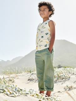 Niño-Pantalones-Pantalón ligero de lino y algodón para niño