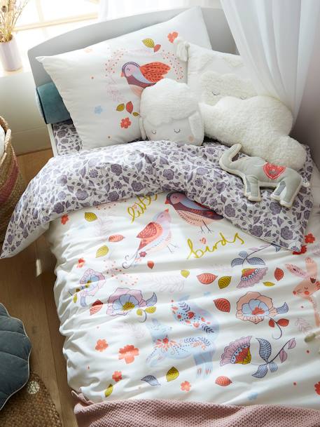 Cojín ABCD - color natural - textil - decoración niños - cama infantil