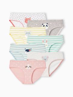 Pijamas y bodies bebé-Pack de 7 braguitas para niña «Animales»