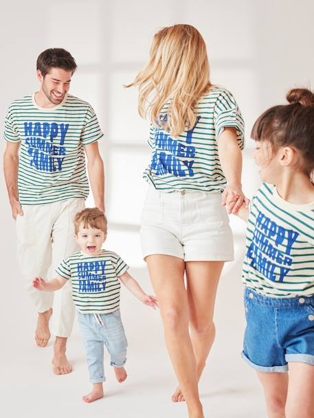 Camiseta para bebé - Cápsula familiar náutica rayas verde 