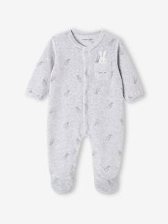 Pijamas y bodies bebé-Pelele de terciopelo con abertura de recién nacidos para bebé «Conejos»