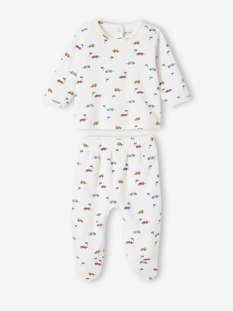 Pack de 2 pijamas de terciopelo «bólidos» para bebé arcilla 