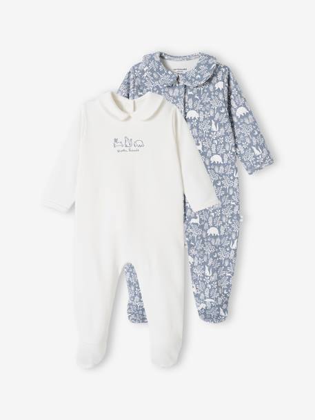 Algodón orgánico-Bebé-Pijamas-Pack de 2 peleles de algodón orgánico para bebé «Animales»