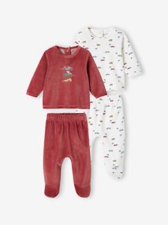 -Pack de 2 pijamas de terciopelo «bólidos» para bebé