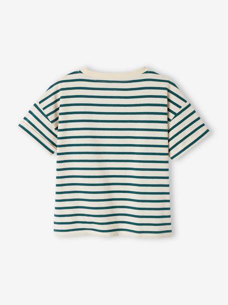 Camiseta mixta infantil - Cápsula familiar náutica rayas verde 