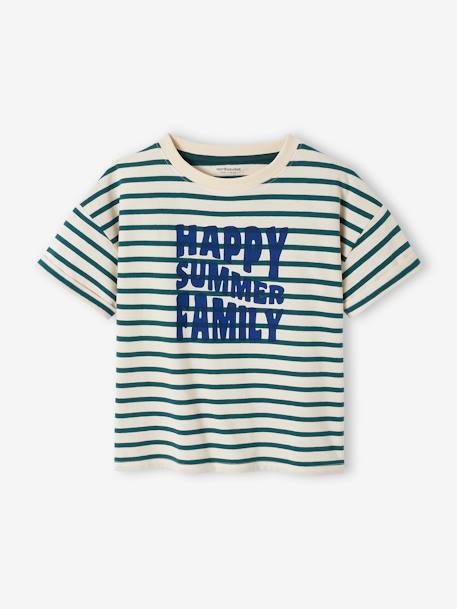 Camiseta mixta infantil - Cápsula familiar náutica rayas verde 
