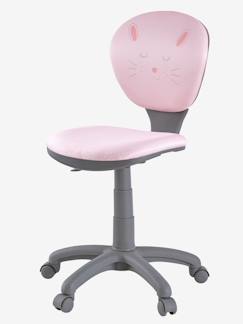 Silla de escritorio de educación primaria con ruedas rosa oscuro liso -  Vertbaudet