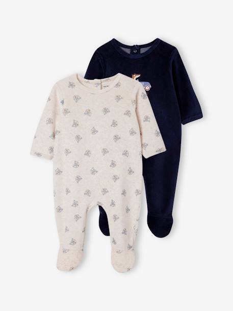 Pijamas y bodies bebé-Bebé-Pijamas-Pelele de terciopelo «zorro» para bebé