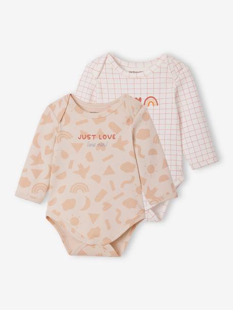 Pijamas y bodies bebé-Bebé-Bodies-Pack de 2 bodies de algodón orgánico para bebé