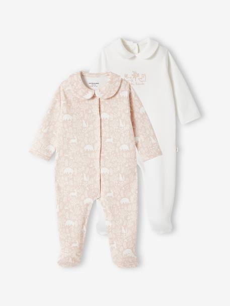 Algodón orgánico-Bebé-Pijamas-Pack de 2 peleles de algodón orgánico para bebé «Animales»