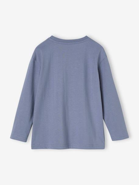 Camiseta con motivos fantasía de algodón reciclado para niño azul grisáceo+nuez de pacana 