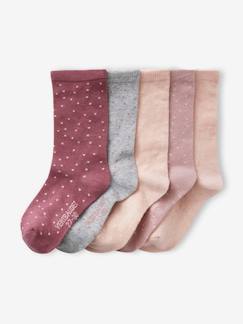 Ecorresponsables-Niña-Pack de 5 pares de calcetines con lunares para niña