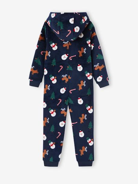 Mono pijama de Navidad para niño azul marino 