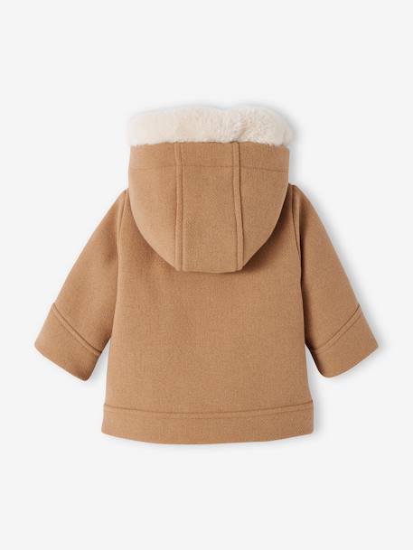 Abrigo con capucha para bebé niña GRIS CLARO LISO CON MOTIVOS+marrón grisáceo 